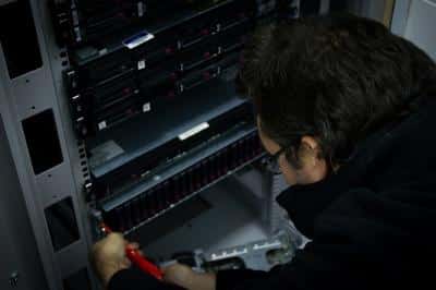 Stuart re-installing racks