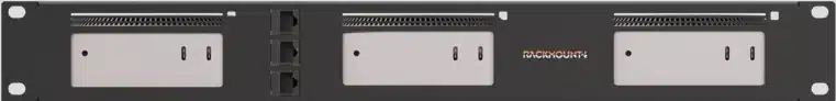 Mac mini colocation: three Mac minis in a 1U rack mount at HA Hosting's Sheffield data centre